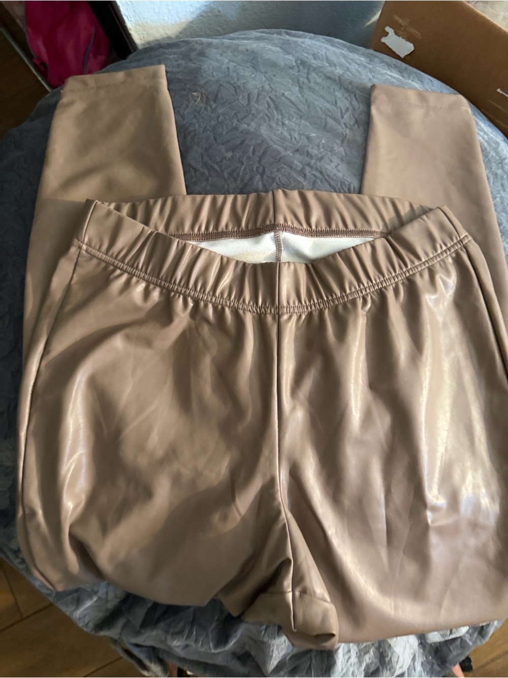 Old Navy Taupe Faux Leather Leggings